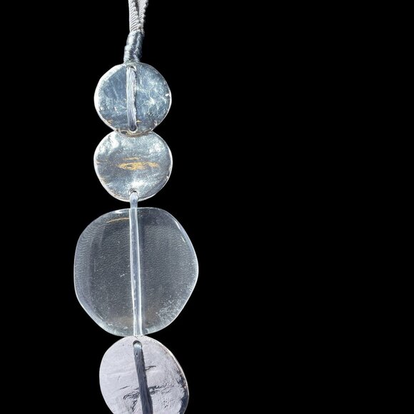 Chicos Frost Iridescent Beaded Statement Necklace Mermaid Coastal Resort - Picture 4 of 8